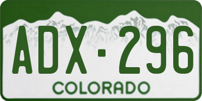 CO license plate ADX296
