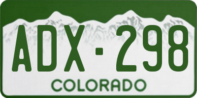 CO license plate ADX298