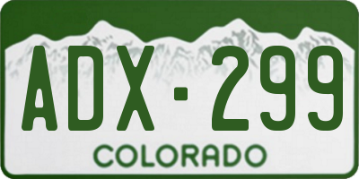CO license plate ADX299