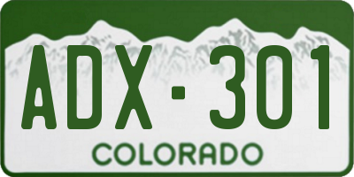 CO license plate ADX301