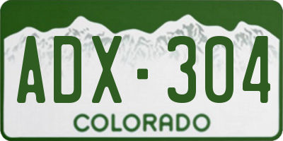CO license plate ADX304