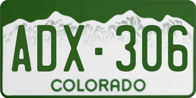 CO license plate ADX306