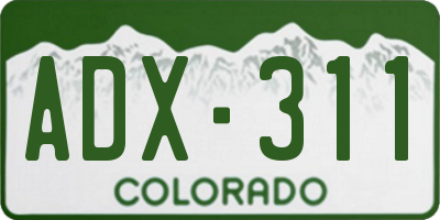 CO license plate ADX311