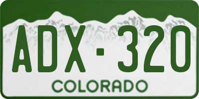 CO license plate ADX320