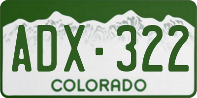 CO license plate ADX322