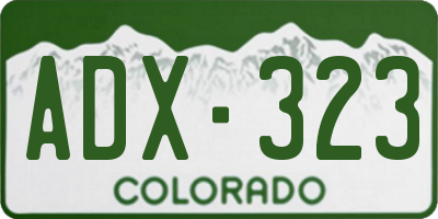 CO license plate ADX323