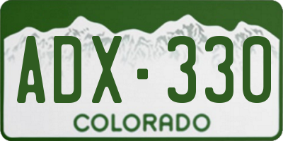 CO license plate ADX330