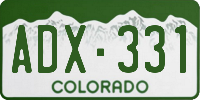 CO license plate ADX331