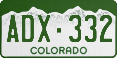 CO license plate ADX332
