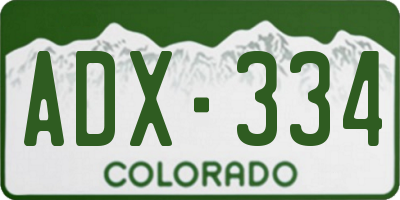 CO license plate ADX334