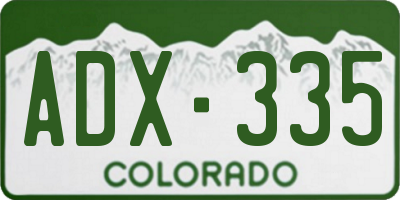 CO license plate ADX335