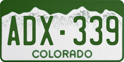 CO license plate ADX339