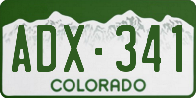 CO license plate ADX341