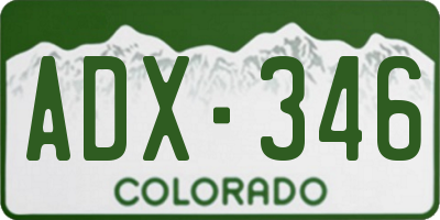 CO license plate ADX346