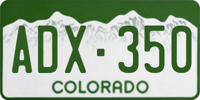 CO license plate ADX350