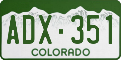 CO license plate ADX351
