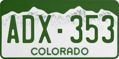 CO license plate ADX353
