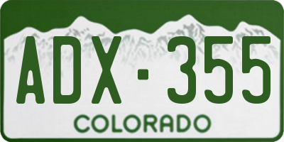 CO license plate ADX355