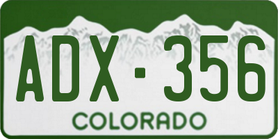 CO license plate ADX356