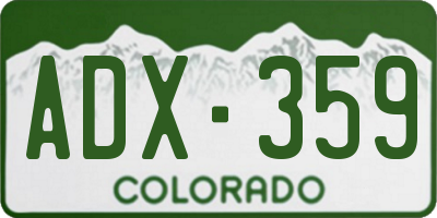 CO license plate ADX359