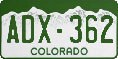 CO license plate ADX362