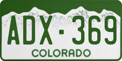 CO license plate ADX369