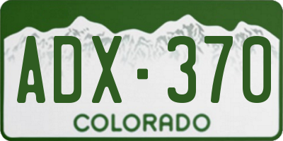 CO license plate ADX370