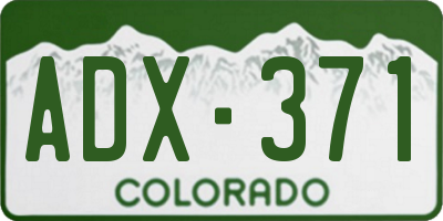 CO license plate ADX371