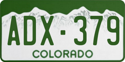 CO license plate ADX379
