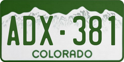 CO license plate ADX381