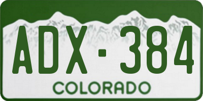 CO license plate ADX384