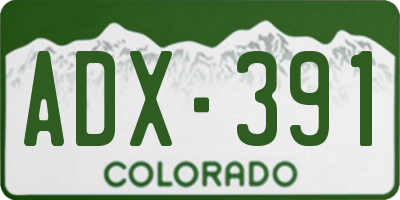 CO license plate ADX391