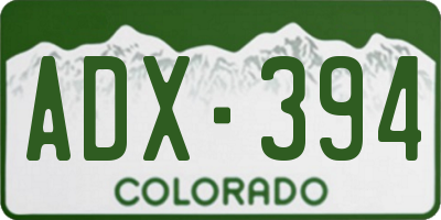 CO license plate ADX394