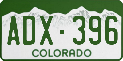 CO license plate ADX396