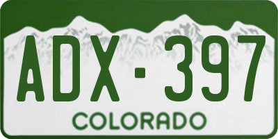 CO license plate ADX397