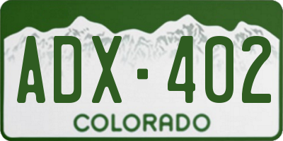 CO license plate ADX402