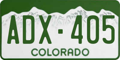 CO license plate ADX405
