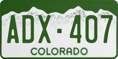 CO license plate ADX407