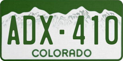 CO license plate ADX410