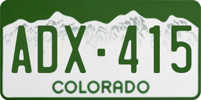 CO license plate ADX415