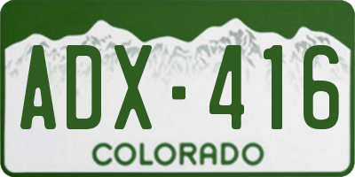 CO license plate ADX416