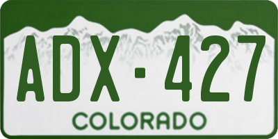 CO license plate ADX427