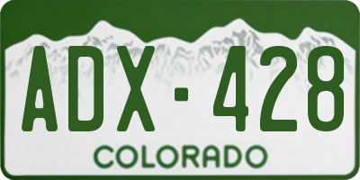 CO license plate ADX428