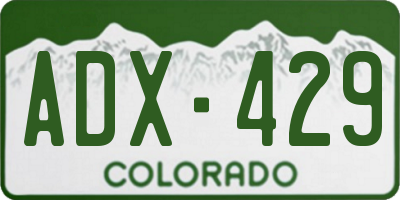 CO license plate ADX429