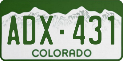 CO license plate ADX431