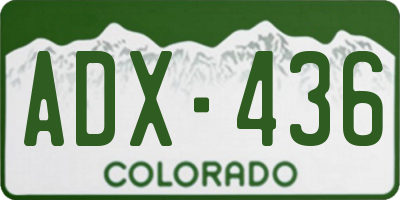 CO license plate ADX436