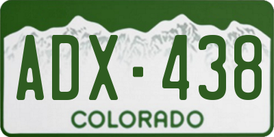 CO license plate ADX438