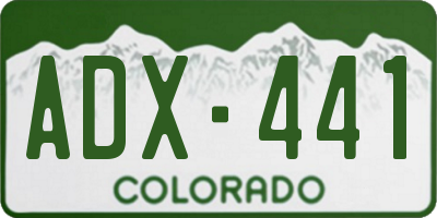 CO license plate ADX441