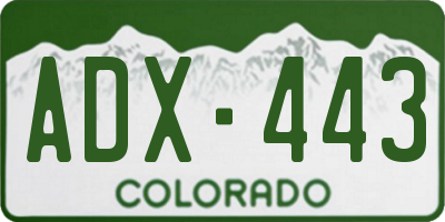 CO license plate ADX443