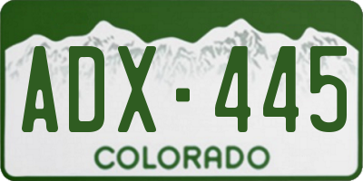 CO license plate ADX445